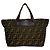 Fendi Vintage Zucca FF Pattern Handtasche Braun Schwarz Khaki - Ansicht 3