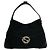 Bolsa Semi One Shoulder em lona e couro com ferragens Interlocking G Gucci Preto