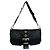 Borsa semi one shoulder in pelle e nylon Tessuto con logo triangolo Prada Nero