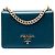 Prada Mini Bolso Bandolera con Solapa y Cadena de Saffiano Azul