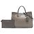Borsa Satchel Prada City Calf Etiquette Grigia Marrone - vista 7
