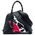 Borsa Promenade Prada in vitello City Calf nero con stampa Flame Heels