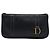 Clutch Dior de piel de becerro granulada negra con logo Negro