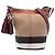 Borsa a secchiello Burberry Ashby con nappe in tela Mega Check marrone Mini Marrone chiaro
