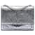 Saint Laurent Silver Medium Python Embossed Leather Monogram Sunset Crossbody Argento