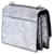 Saint Laurent Silver Medium Python Embossed Leather Monogram Sunset Crossbody Argento - vista 2