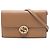 Cartera con cadena Gucci de piel de becerro beige con G entrelazadas