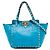 Borsa Satchel Trapeze Rockstud in pelle blu mini Valentino Blu chiaro