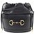 Borsa a secchiello Gucci Horsebit 1955 in pelle di vitello nera Nero