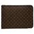 Louis Vuitton Brown Monogram Poche Documents Portfolio Castaño