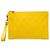Clutch con zip Gucci in vitello matelassé giallo G Rhombus