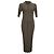 Autre Marque Birger Christensen Evial Rippstrick-Midikleid aus brauner Viskose