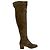 Botas altas de punta almendrada Gianvito Rossi en ante marrón Castaño
