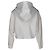 Sudadera corta con cremallera Saint Laurent en algodón blanco Crudo - vista 3