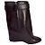 Bottines mi-mollet Givenchy Shark Lock à talon compensé en cuir bordeaux Rouge