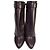 Bottines mi-mollet Givenchy Shark Lock à talon compensé en cuir bordeaux Rouge - vue 2