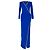Vestido maxi Balmain com efeito drapeado e cristais em viscose azul