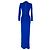 Vestido maxi Balmain com efeito drapeado e cristais em viscose azul - vista 3