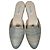 Mules Oscar De La Renta in poliestere argento a righe metalliche intrecciate Multicolore - vista 4