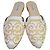 Mules ricamate Oscar De La Renta in rafia beige - vista 3