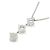 Autre Marque Collana con tre diamanti Pt900/Pt850 Argento - vista 4