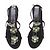 Giambattista Valli Sandali neri con fiori in strass Nero - vista 4