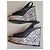 Chanel Sandali con Zeppa in Pelle Nera e Argento Nero Metallico - vista 3