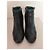 Stivaletti Chanel in pelle traforata verde e nera Nero - vista 18