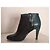 Stivaletti Chanel in pelle traforata verde e nera Nero - vista 6