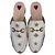 Gucci Mules in pelle bianca con stelle e api Bianco