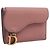 Portafoglio compatto Saddle Christian Dior in pelle rosa oro Auth 198797A D'oro