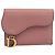 Portafoglio compatto Saddle Christian Dior in pelle rosa oro Auth 198797A D'oro - vista 13
