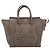 Céline CELINE Luggage Mini Hand Bag Leather Gray Silver Auth am12449A Marrone Argento - vista 13