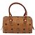 Borsa MCM Logogram Vicetos Mini Boston Bag PVC Leather Brown Gold Auth mr2858 Marrone D'oro - vista 2