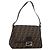 Borsa a tracolla FENDI Zucca Canvas Mamma Baguette Marrone Nero Auth 197339V