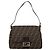 Borsa a tracolla FENDI Zucca Canvas Mamma Baguette Marrone Nero Auth 197339V - vista 13
