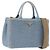 PRADA Handtasche aus Stroh 2way Hellblau Gold Auth 197472A Golden