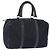 Christian Dior Trotter Canvas Boston Bag Wildleder Navy Silver Auth ka5806 Silber Marineblau