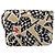 Borsa a tracolla CHANEL Checker Flag Chain Canvas Beige Gold CC Auth 197010SAM D'oro - vista 2