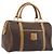 Céline Borsa Boston CELINE Macadam Canvas PVC Leather Brown Gold Auth 198748 Marrone D'oro
