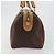 Céline Borsa Boston CELINE Macadam Canvas PVC Leather Brown Gold Auth 198748 Marrone D'oro - vista 4