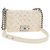 CHANEL Matelasse Boy Chanel Kettentasche aus Leder Weiß Silber CC Auth 196378M