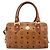 Borsa Boston MCM Logogram Vicetos PVC Leather 2way Brown Gold Auth 198253 Marrone D'oro - vista 13