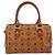 Borsa Boston MCM Logogram Vicetos PVC Leather 2way Brown Gold Auth 198253 Marrone D'oro - vista 2