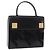 Céline CELINE Handtasche aus Leder Schwarz Goldfarben Auth 198516V