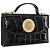 Borsa a mano Gianni Versace Medusa in vernice nera e oro Auth BA14906A Nero