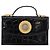 Borsa a mano Gianni Versace Medusa in vernice nera e oro Auth BA14906A Nero - vista 13