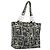 CHANEL Vichy Line Tote Bag aus Canvas Schwarz Silber CC Auth 198686