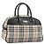 Borsa a mano BURBERRY Nova Check in tela beige e argento Auth 198703A