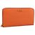 FENDI Long Wallet Leather Orange Silver Auth BA15216V Silvery